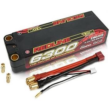 Gens ace Redline Drag LiPo 2S 7.4V-6300-130C(8mm) 139x47x25mm 300g