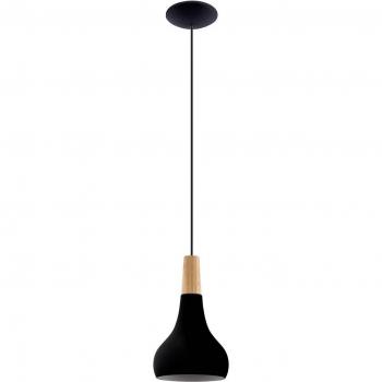 Lámpara Colgante Eglo Sabinar Negro 1xE27 Ø 18 cm