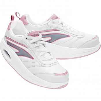 Fitness Step Classic Training - Zapatillas tonificadoras para mujer, color blanco / rosa, talla 38