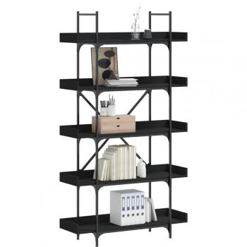 vidaXL Bookcase 5-Tier Black 100x33x180.5 cm Engineered Wood
