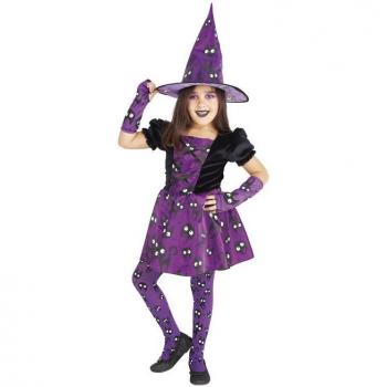Disfraz de Bruja Mininos Púrpura para niña