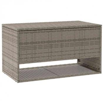 Outdoor Cushion Storage Box - Grey Poly Rattan 100x55x55.5 cm with Water-Resistant Bag & Lid