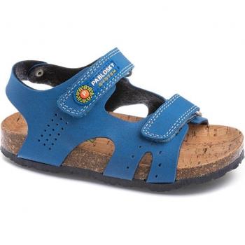 Sandalias abiertas de niño Pablosky de materiales reciclados color azul con doble cierre adherente 509240