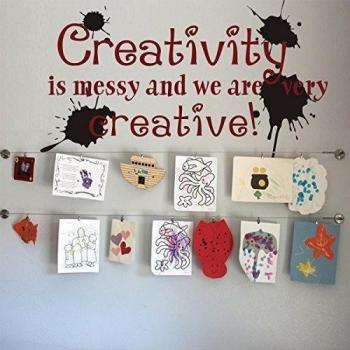 Parte habitaciones pared adhesivo de Profesor de regalo la creatividad es chaotisch y somos muy creativo pared Quote para salón kinderspielzimmer Aula Creativity IS Messy and we are Very Creative, vinilo, D, 34hx56w