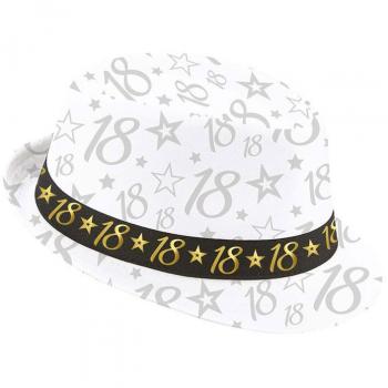 Gorro Gángster Blanco 18 Años Cumpleaños y Aniversarios