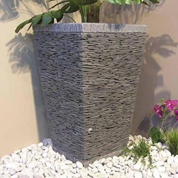 Maceta Tiesto Jardinera Cuadrada Pizarra 80cm Piedra Natural Gris Wanda Collection