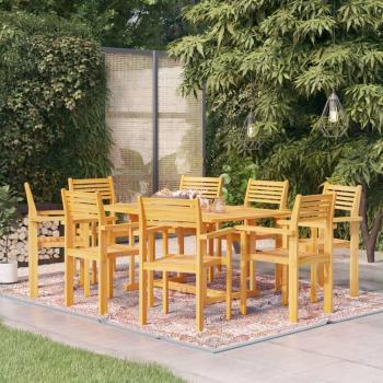 9-Piece Solid Teak Wood Garden Dining Set