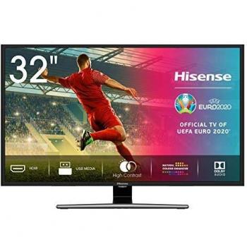 Hisense HD TV H32A5800 - Smart TV Resolución HD, Natural Color Enhancer, Dolby Audio, Vidaa U 2.5, HDMI, USB, peana central