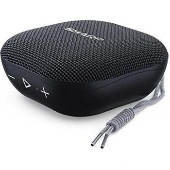 Sharp GX-BT60(BK) Altavoz Bluetooth Portátil 6W, Impermeable IP67, Compatible con Siri/Google Asistente de Voz, Autonomía de 13 Horas, Estéreo Inalámbrico Verdadero, Negro