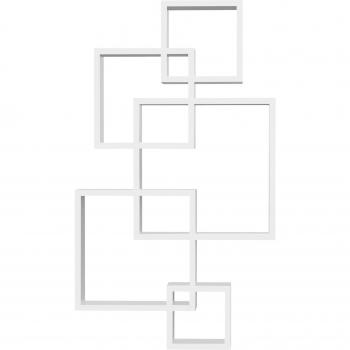 HOMCOM Estantería de Pared con 5 Cubos Estante Flotante de Madera para Salón Estilo Moderno 49,5x10,2x86 cm Blanco