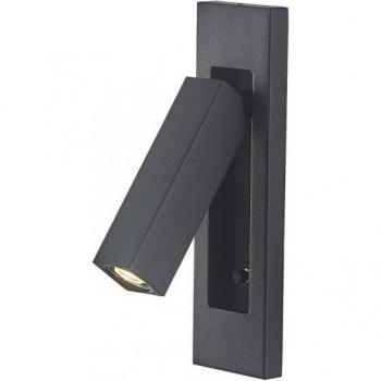 Aplique de pared con luz de lectura Gokova Negro 1 bombilla 16,5cm