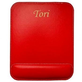 Almohadilla de cuero sintético de ratón personalizado con el texto: Tori