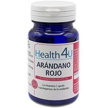 H4U Arandano Rojo con Vitamina C - Sin Gluten y Sin Lactosa - 60 Comprimidos de 400mg - Prevención Cistitis - Antioxidante