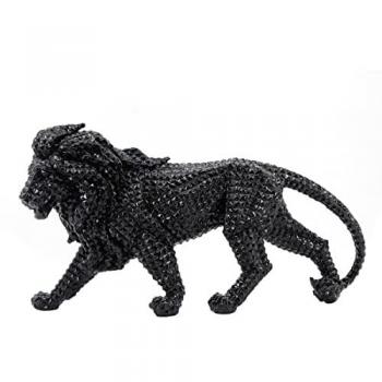 Figura de León Negro Mate de Resina Signes Grimalt 24x10x45cm