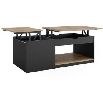 Mesa de centro Avela, Negro/Sonoma, 110 x 54 cm