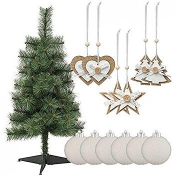 Abeto de Nebraska 70 cm + 6 bolas de Navidad