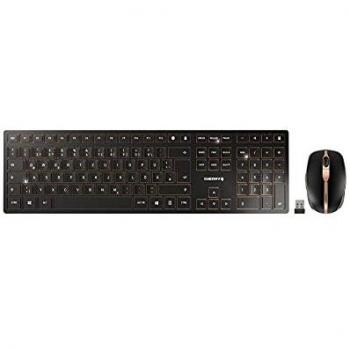 Cherry DW 9100 SLIM Combo Teclado y Ratón Inalámbricos Bluetooth Negros Teclado Alemán