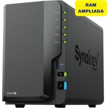 NAS Synology DiskStation DS224+ 2 Bahías 3.5/2.5 Intel Celeron J4125 6GB DDR4 Formato Torre