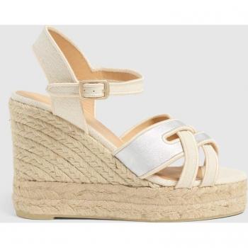 Sandalias de cuña BRESA/8ED/205 en lona y piel con cierre lateral de pulsera con hebilla metálica