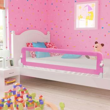 Barandilla de Seguridad para Cama Infantil de Poliéster Rosa +18 Meses 180x42 cm