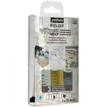 Pebeo Vitrea 160 - Juego de pinturas para cristal y peltre
