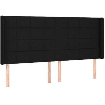 Cabecero con LED de tela negro 183x16x118/128 cm