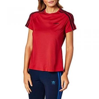 adidas W D2m 3s tee Camiseta, Mujer, maract/Negro, L