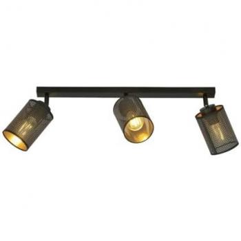 Lámpara de Techo Bronx EPIKASA, Acero con recubrimiento de polvo y tejido, Negro, 66x22x10 cm