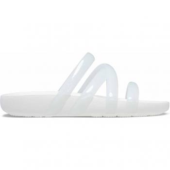 Sandalias de mujer Crocs Splash Glossy Strappy blancas - Talla 41-42
