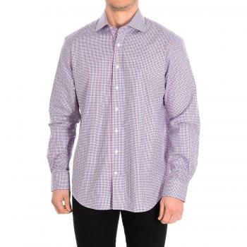Camisa de manga larga con cuello solapa y cierre a botones COQ6 para hombre