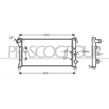 Radiador de refrigeración del motor PRASCO FT122R002 para FIAT 46798743, 51729373, 51773194