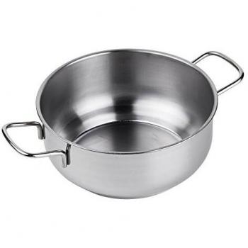 San Ignacio Cacerola Baja SIN Tapa 24CM, Acero Inoxidable, Gris, 34 cm