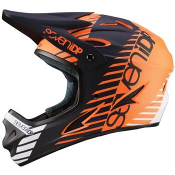 Seven M1 Tactic casco integral para bicicleta de montaña mixta, M1 Tactic, Orange/Noir/Blanc