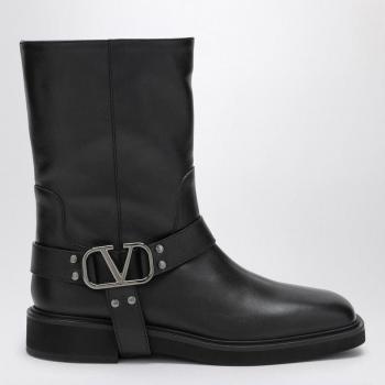 Valentino Garavani Women's Vlogo Signature Boot in Black | Size 37 | 5W2S0JK6KZS and Valentino Garavani Women's Biker Harness Buckled Moto Boots - Black - Size: 7 US /