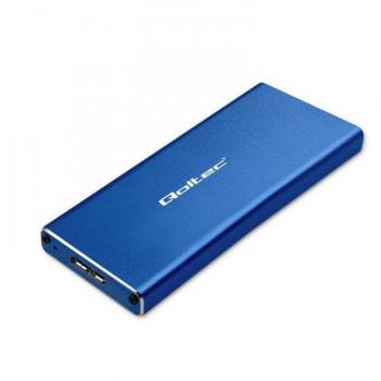 Carcasa Qoltec M.2 SSD SATA NGFF USB 3.0 Super Velocidad 5Gb/s 2TB Azul