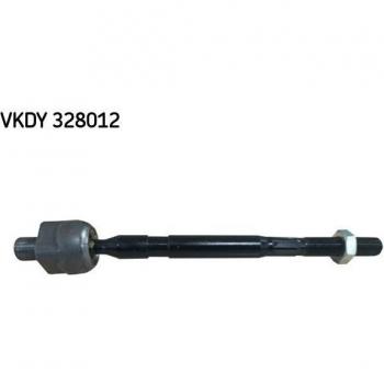 Rótula axial de dirección SKF VKDY 328012 con rosca derecha, diámetro del orificio de montaje de 12 mm, longitud total de 138 mm y material de acero