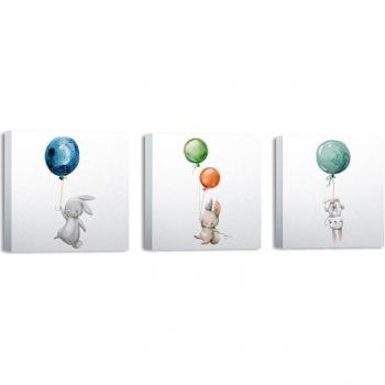 Cuadro Decorativo Infantil Canvas 3 Piezas WellHome
