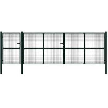 vidaXL - Puerta de jardín de acero, 500 x 150 cm, color verde