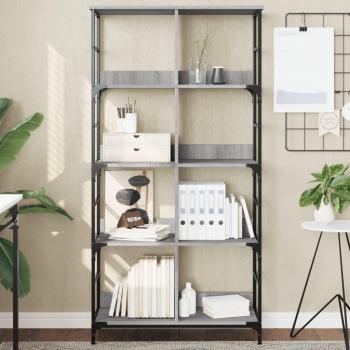 Estantería de madera multicapa Sonoma gris 78,5x33x153 cm