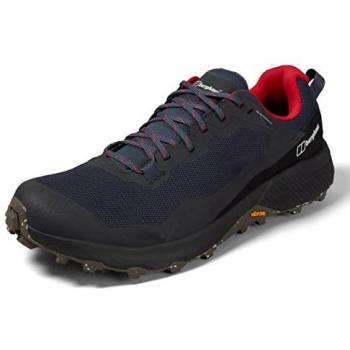 Revolute Active Waterproof Men's Trail Running Shoes - Breathable Synthetic Textile, Durable Vibram Sole, Dark Blue/Black