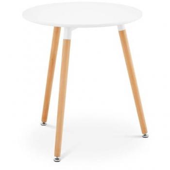 Mesa redonda moderna de 60 cm - blanca - capacidad 100 kg