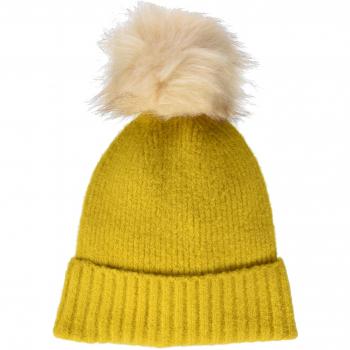 PIECES Pcdiana Wool Hood Noos, Gorro de Punto para Mujer, Dorado Nugget Gold, Talla única