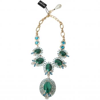 Dolce & Gabbana Gold Tone Brass PIETRE OVALI Crystal Embellished Necklace