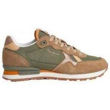 Pepe Jeans Women's Brit Jump Low Running Sneakers with Logo and Stabilizer