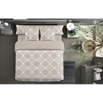 Juego de Cama Funda Nórdica 3 Piezas Diseño Exclusivo Beige 180 cm Tacto Suave Fácil Planchado