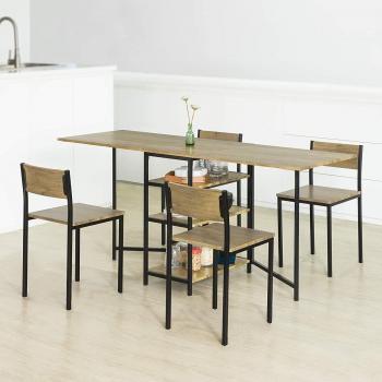 Mesa de Comedor Plegable SoBuy FWT62-N con 3 Estantes, Color Marrón, Diseño Compacto para Almacenaje en Salón o Escritorio, Ahorra Espacio