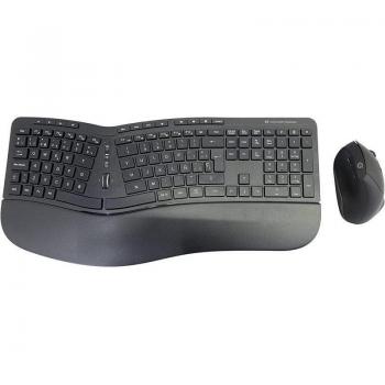 Conceptronic ORAZIO20 Combo Teclado y Ratón Inalámbrico Ergonómico, RF Wireless, QWERTY Español, Negro