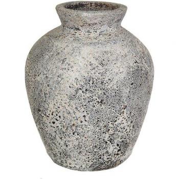 Jarrón terracota con asas azul marrón 20 x 30 x 20 cm
