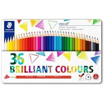 Lápices de colorear triangulares de STAEDTLER Ergosoft 157 SB12, color Assorted 36 unidades
