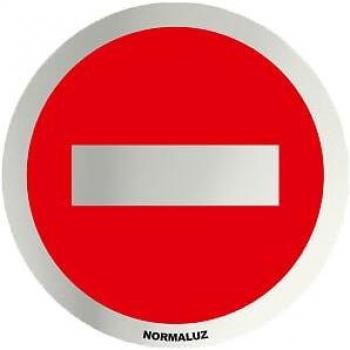 Normaluz RD797025 - Señal Adhesiva Redonda Prohibido Acero inoxidable Adhesivo 0,8 mm 7 cm